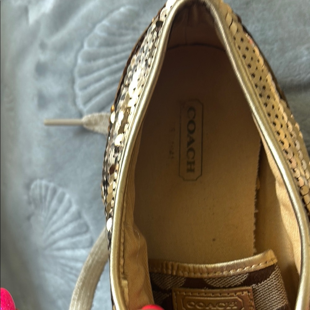 Coach Gold and Tan Sporty Sneakers - Picture 2 of 7